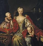 Martin van Meytens, Portrait of Polyxena Christina of Hesse-Rotenburg with her two oldest children, the future Victor Amadeus III and Princess Eleonora